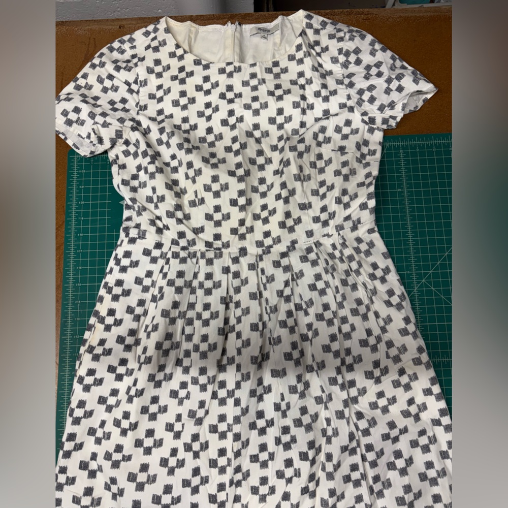 Madewell Cream and Black Checkered dress